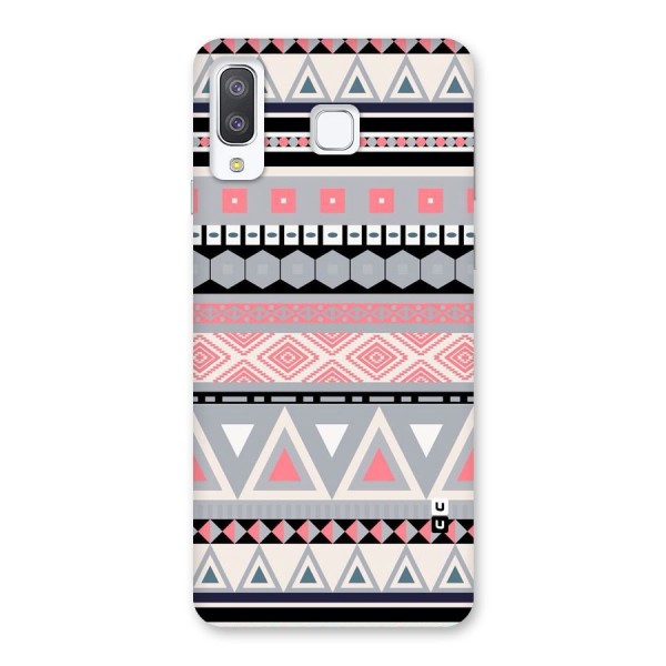 Grey Pink Pattern Back Case for Galaxy A8 Star