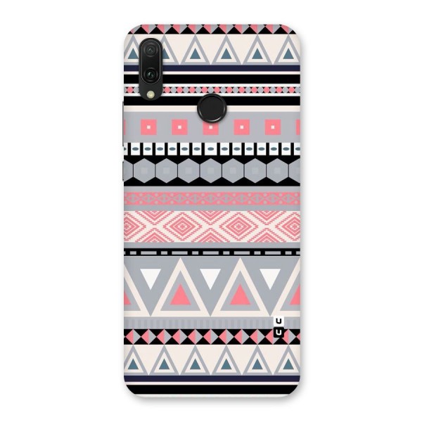 Grey Pink Pattern Back Case for Huawei Y9 (2019)