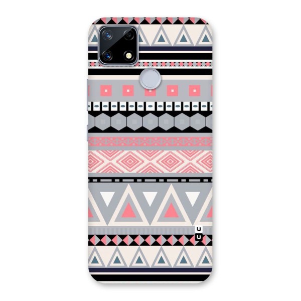 Grey Pink Pattern Back Case for Realme Narzo 20