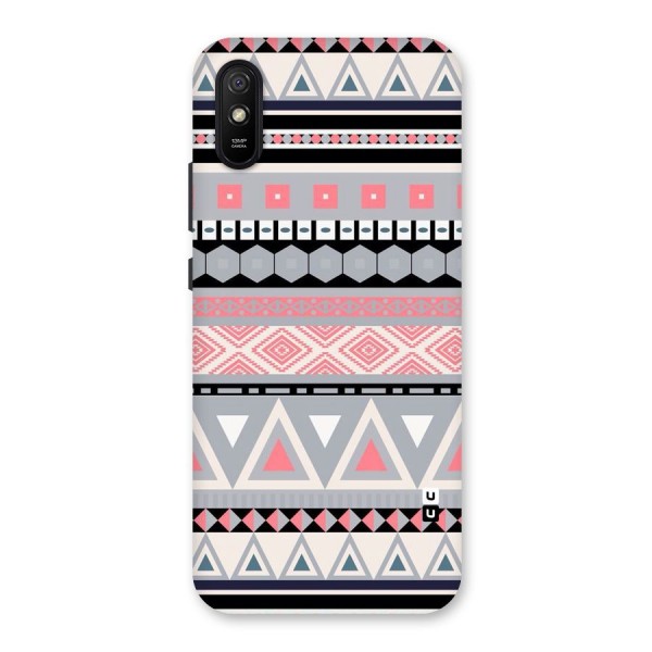 Grey Pink Pattern Back Case for Redmi 9A
