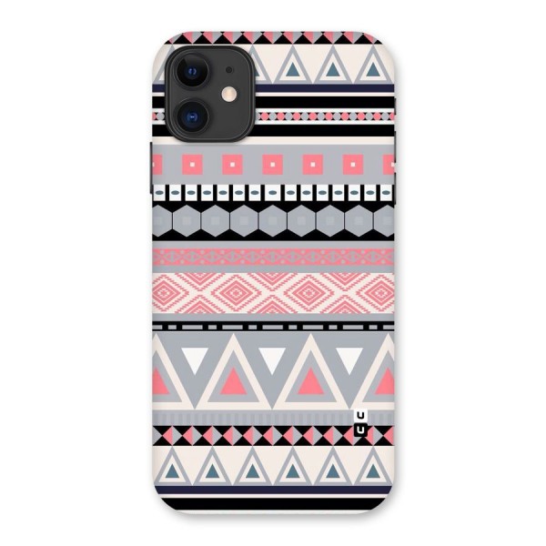 Grey Pink Pattern Back Case for iPhone 11