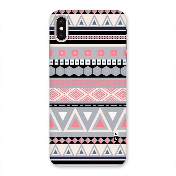 Grey Pink Pattern Back Case for iPhone XS Max