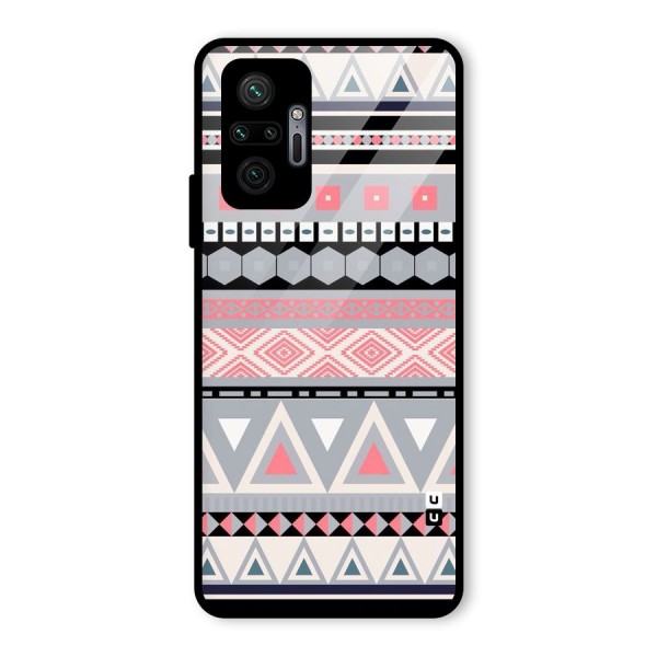 Grey Pink Pattern Glass Back Case for Redmi Note 10 Pro Max