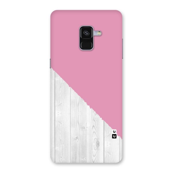 Grey Pink Wooden Design Back Case for Galaxy A8 Plus