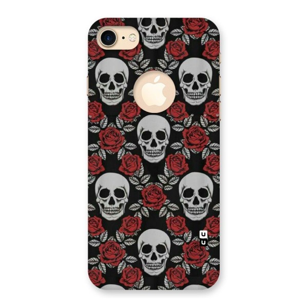Grey Skulls Back Case for iPhone 7 Logo Cut
