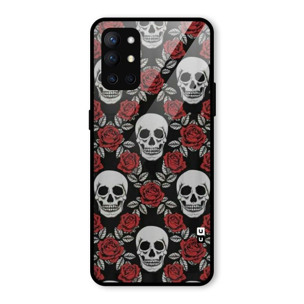 Grey Skulls Glass Back Case for OnePlus 9R