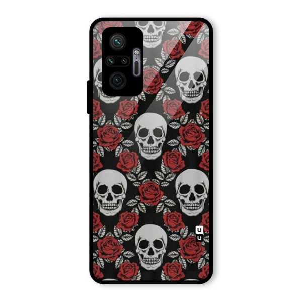 Grey Skulls Glass Back Case for Redmi Note 10 Pro Max