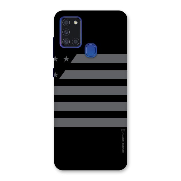 Grey Star Striped Pattern Back Case for Galaxy A21s