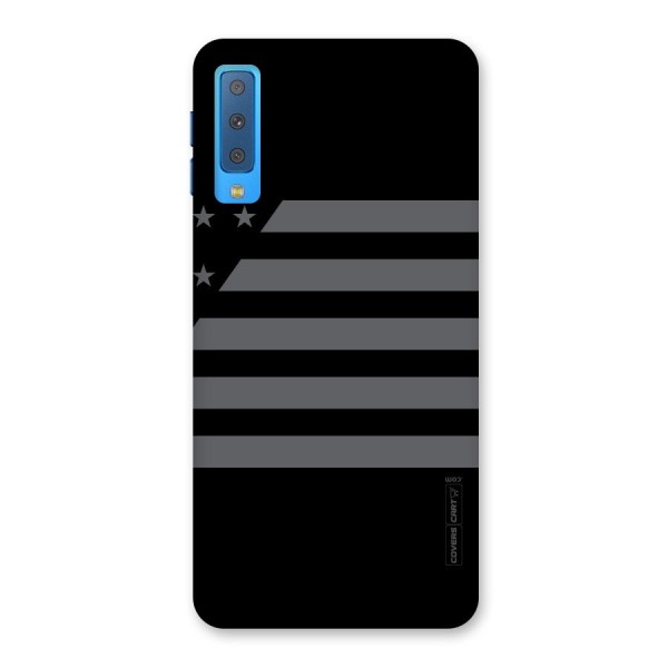 Grey Star Striped Pattern Back Case for Galaxy A7 (2018)