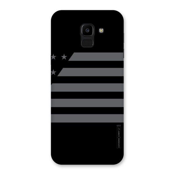 Grey Star Striped Pattern Back Case for Galaxy J6