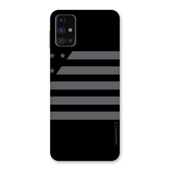 Grey Star Striped Pattern Back Case for Galaxy M31s