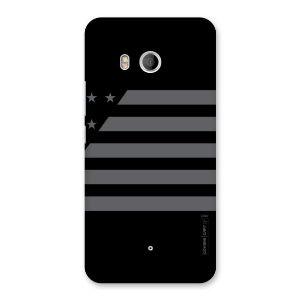 Grey Star Striped Pattern Back Case for HTC U11