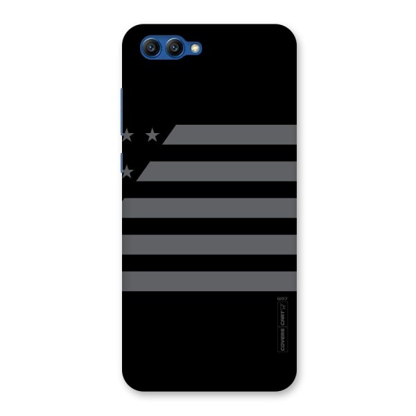 Grey Star Striped Pattern Back Case for Honor View 10