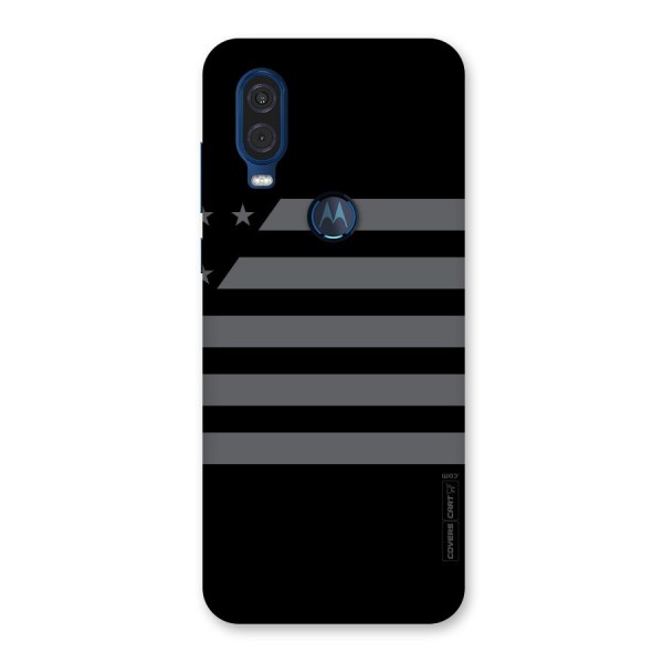 Grey Star Striped Pattern Back Case for Motorola One Vision