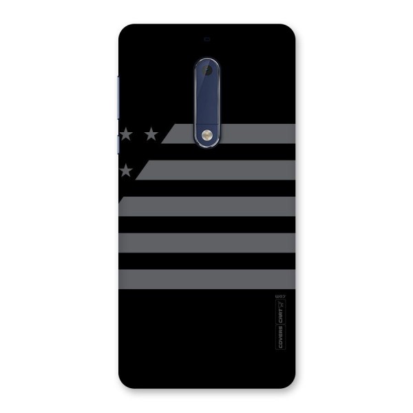 Grey Star Striped Pattern Back Case for Nokia 5