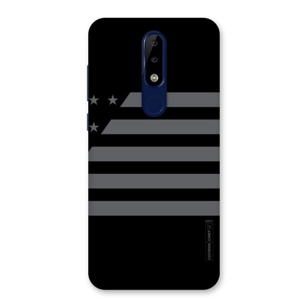 Grey Star Striped Pattern Back Case for Nokia 5.1 Plus
