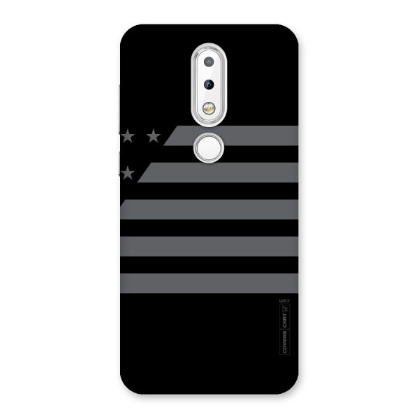 Grey Star Striped Pattern Back Case for Nokia 6.1 Plus