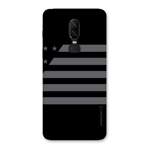 Grey Star Striped Pattern Back Case for OnePlus 6