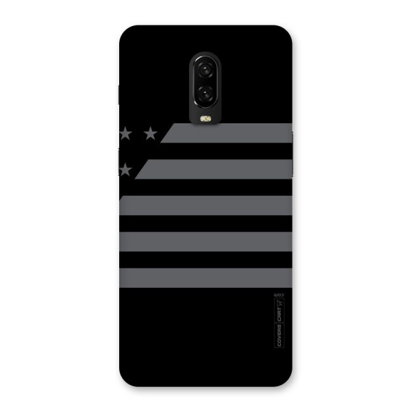 Grey Star Striped Pattern Back Case for OnePlus 6T