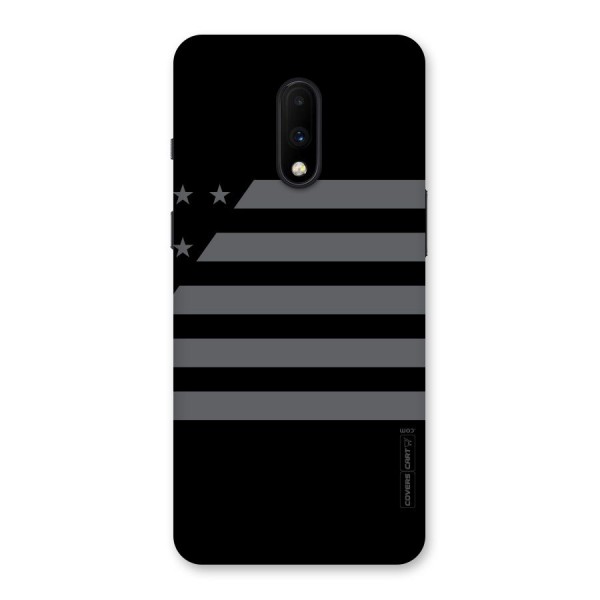 Grey Star Striped Pattern Back Case for OnePlus 7