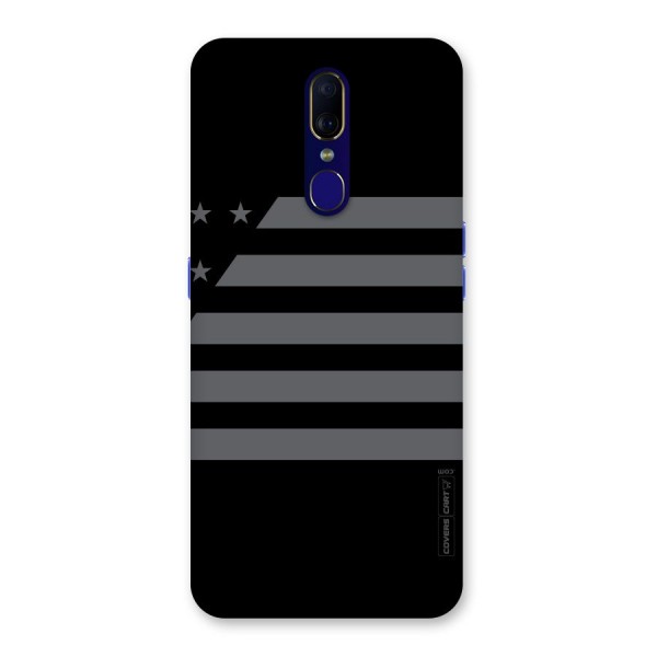 Grey Star Striped Pattern Back Case for Oppo F11