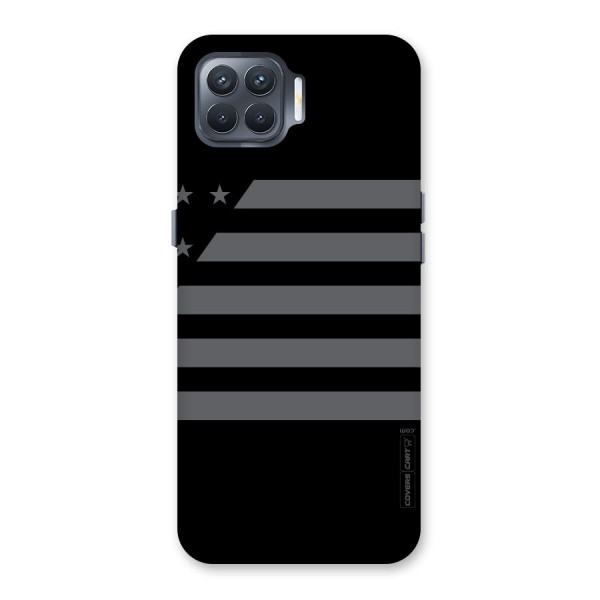 Grey Star Striped Pattern Back Case for Oppo F17 Pro