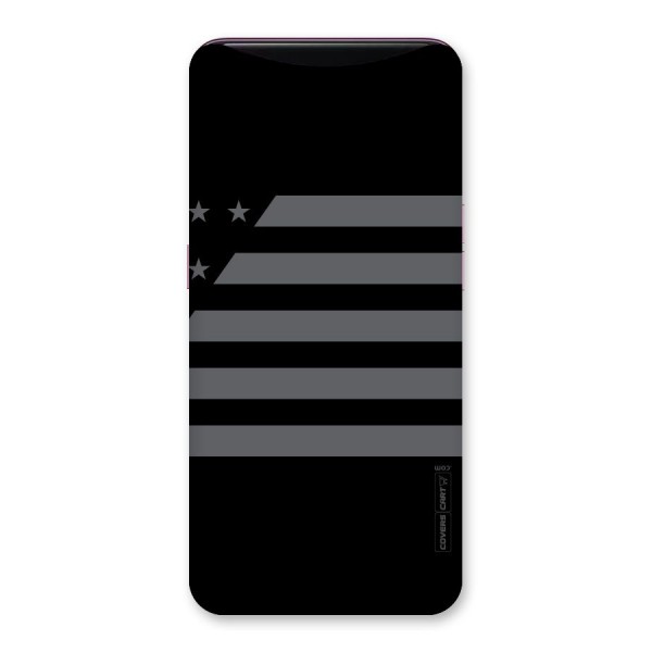 Grey Star Striped Pattern Back Case for Oppo Find X