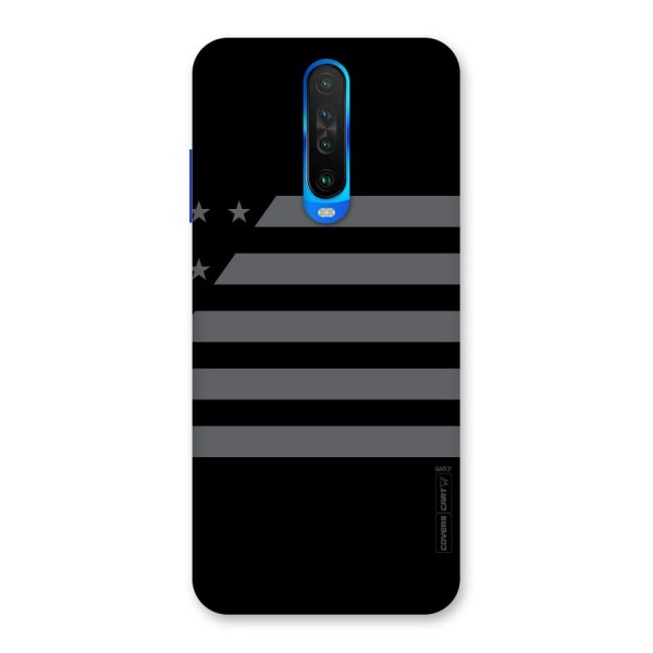 Grey Star Striped Pattern Back Case for Poco X2