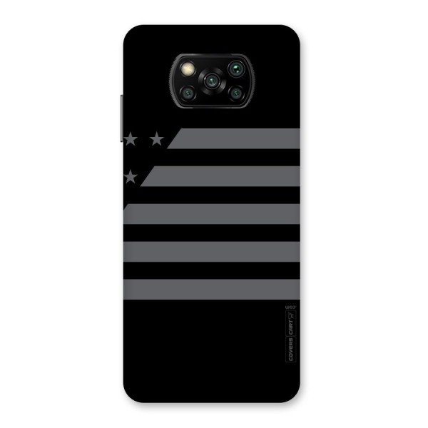 Grey Star Striped Pattern Back Case for Poco X3