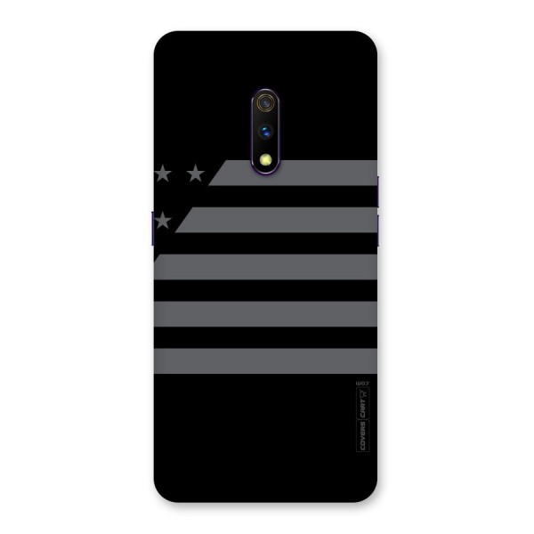 Grey Star Striped Pattern Back Case for Realme X