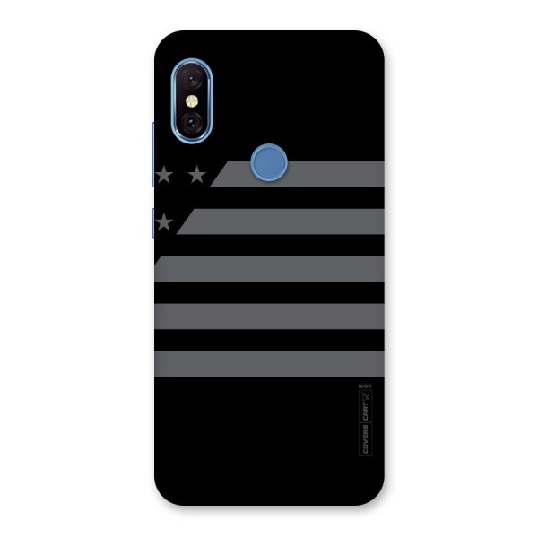 Grey Star Striped Pattern Back Case for Redmi Note 6 Pro