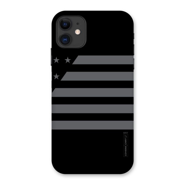 Grey Star Striped Pattern Back Case for iPhone 11