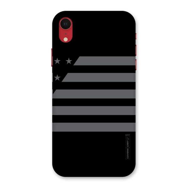 Grey Star Striped Pattern Back Case for iPhone XR