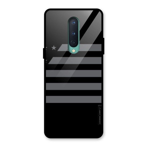 Grey Star Striped Pattern Glass Back Case for OnePlus 8