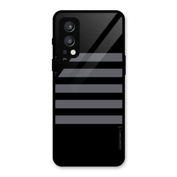 Grey Star Striped Pattern Glass Back Case for OnePlus Nord 2 5G