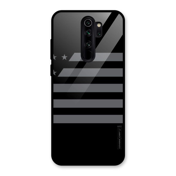 Grey Star Striped Pattern Glass Back Case for Redmi Note 8 Pro