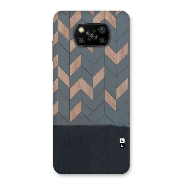 Greyish Wood Design Back Case for Poco X3