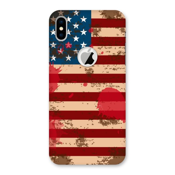 Grunge USA Flag Back Case for iPhone XS Logo Cut