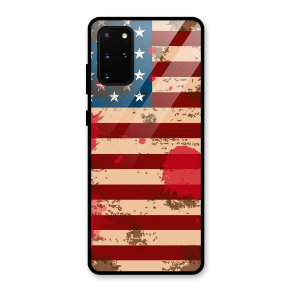 Grunge USA Flag Glass Back Case for Galaxy S20 Plus