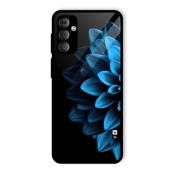 Half Blue Flower Glass Back Case for Galaxy F23