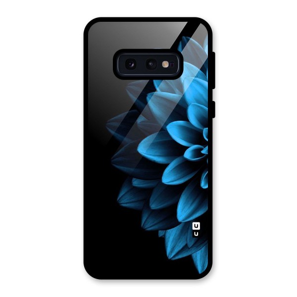 Half Blue Flower Glass Back Case for Galaxy S10e