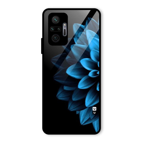 Half Blue Flower Glass Back Case for Redmi Note 10 Pro Max