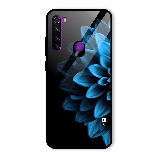 Half Blue Flower Glass Back Case for Redmi Note 8