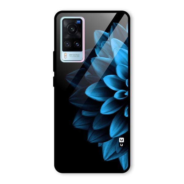Half Blue Flower Glass Back Case for Vivo X60