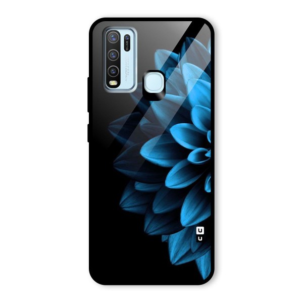 Half Blue Flower Glass Back Case for Vivo Y50