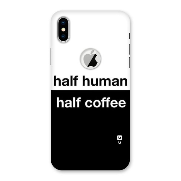 Half Human Half Coffee Back Case for iPhone XS Logo Cut