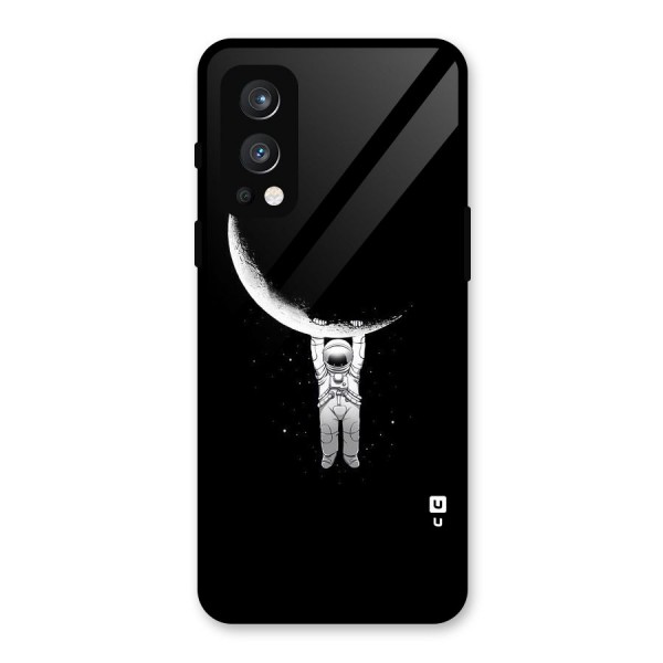 Hanging Astronaut Glass Back Case for OnePlus Nord 2 5G