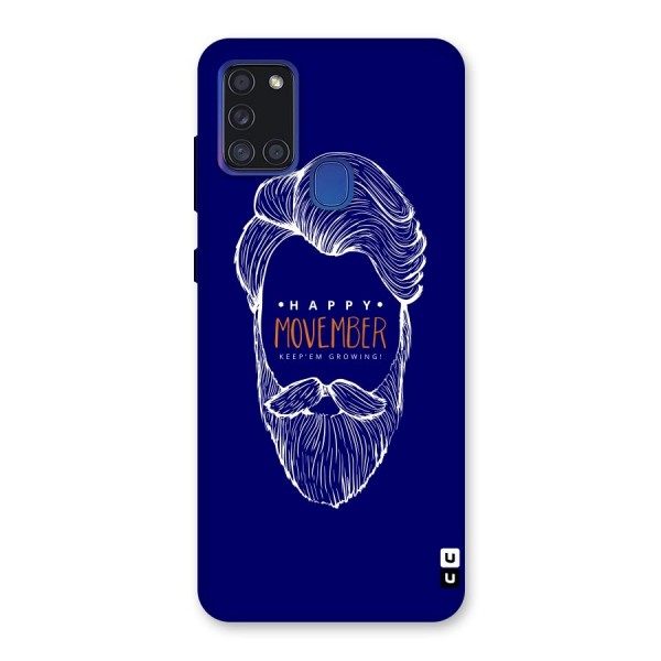 Happy Movember Blue Back Case for Galaxy A21s