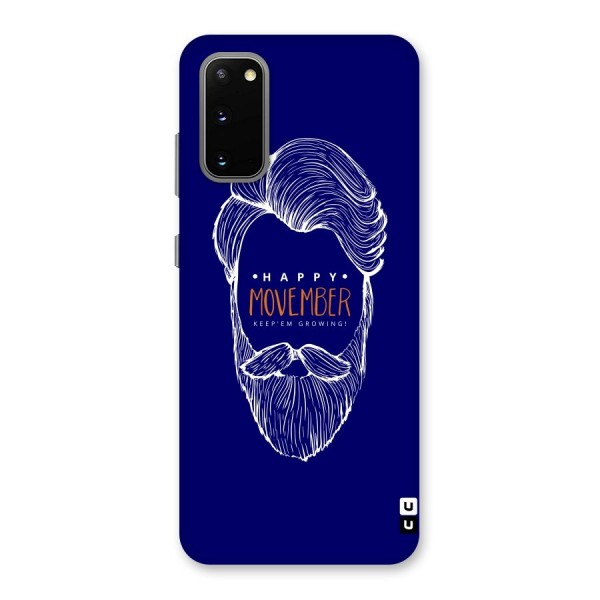 Happy Movember Blue Back Case for Galaxy S20
