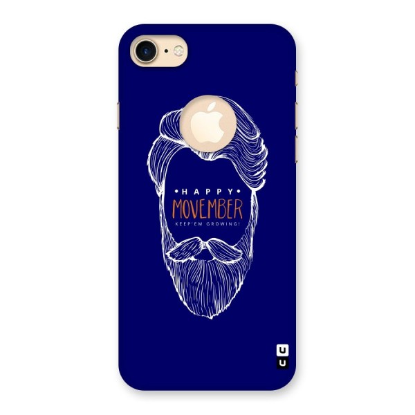 Happy Movember Blue Back Case for iPhone 7 Logo Cut